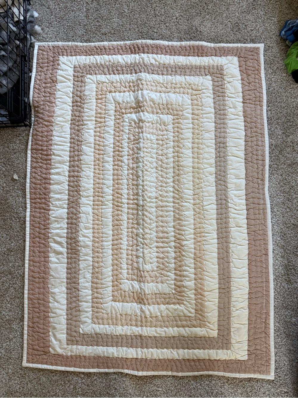 Leanne Ford for Crate&Barrel Crib Quilt - Cream & Tan/Orange